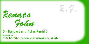 renato fohn business card