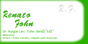 renato fohn business card